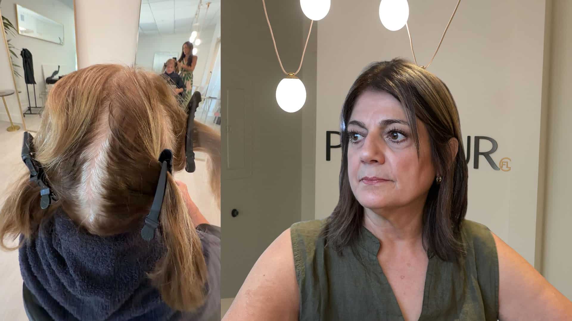 gray blending dark hair